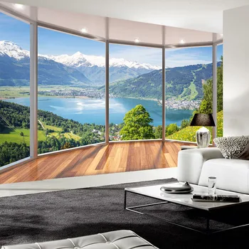 

Custom Mural Wall Paper 3D Balcony Scenery Photo Wallpaper For 3D Living Room TV Background Modern Wall Cloth Papel De Parede 3D