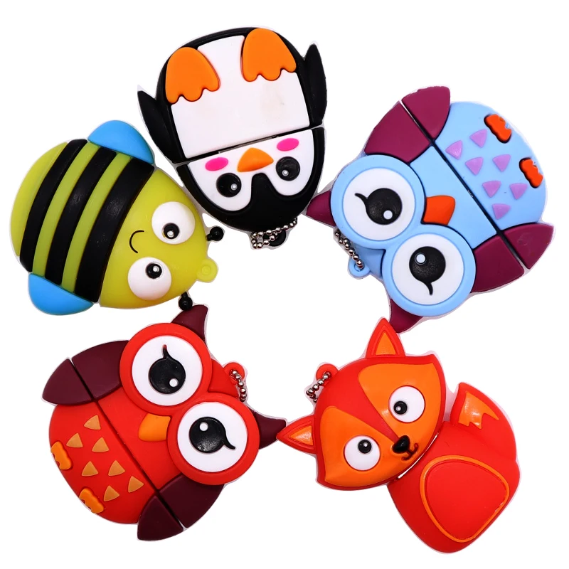 USB flash drive cartoon animals pen drive 4GB 8GB 16GB 32GB 64GB fox/bee/owl/penguin memory stick creative gift pendrive usb cle USB flash drive cartoon animals pen drive 4GB 8GB 16GB 32GB 64GB fox/bee/owl/penguin memory stick creative gift pendrive usb cle