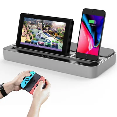 

Multi-purpose Charging Base Charger Socket Station Stand with Audio Speaker Function for Nintend NS Switch/Mobile Phone/Tablets