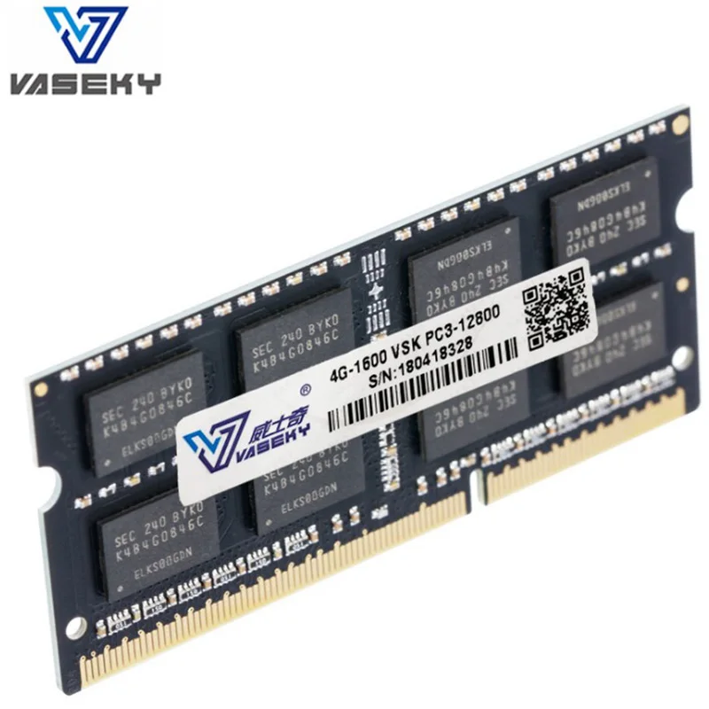 Оперативная память Vaseky DDR3 4 Гб 1600 МГц память для ноутбука 204pin 1,5 в 2 ГБ/4 ГБ/8 ГБ Новая память для ноутбука DIMM полная совместимость