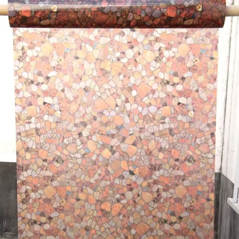 

3D Stone Stained glass film on the Window Frosted Sticker decorative Static Cling Self-adhesive film home decor length 100cm