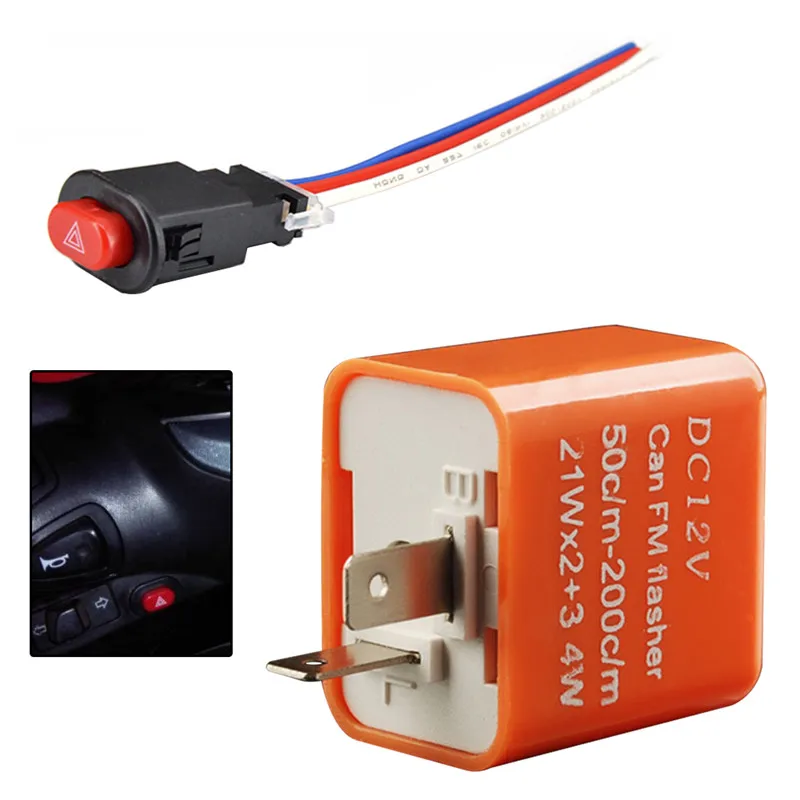 12V 2 контактный Регулируемая частота Светодиодный проблесковый маячок реле