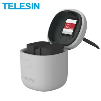 

TELESIN ALLIN BOX Muti-Functional Charger&Storage Case SD Card Reader for Canon 5D Mark II III EOS 6D 7D 80D for LPE6 Batteries