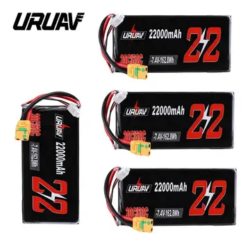 

URUAV 7.4V 2S XT90 Plug 22000mAh 30/60C Lipo Battery for RC Quadcopter Agriculture Drone Spare Parts Accessories DIY