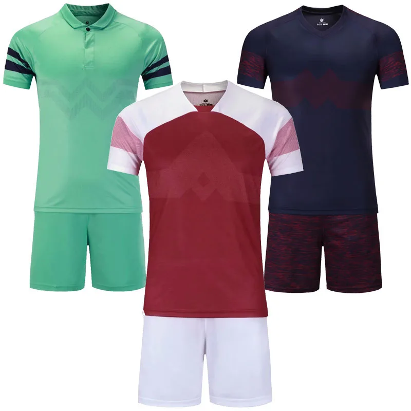 Men's blank short sleeve soccer jerseys men football jersey and shorts adult plain soccer sets customize any logos futbal kits