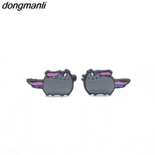 F42 эмалированные серьги с мультяшным котом для женщин ювелирное изделие модные милые серьги-гвоздики детский подарок Букле д 'Ореаль