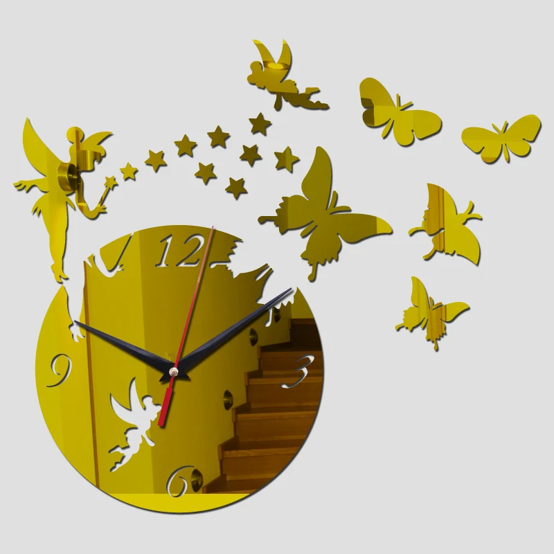 Новое поступление Прямые продажи зеркальные солнечные акриловые настенные часы 3d домашний Декор diy Хрустальные кварцевые часы художественные часы
