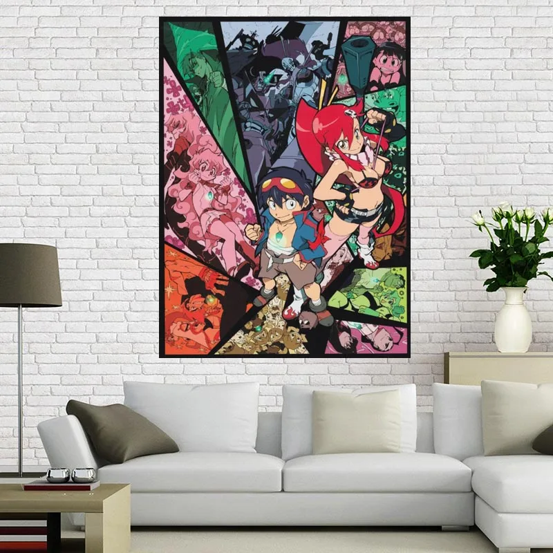 Стиль Гуррен Lagann на заказ шелк Холст 27X40 см 30x45 см DIY плакат лучший подарок для детской комнаты Прямая поставка - Цвет: 5