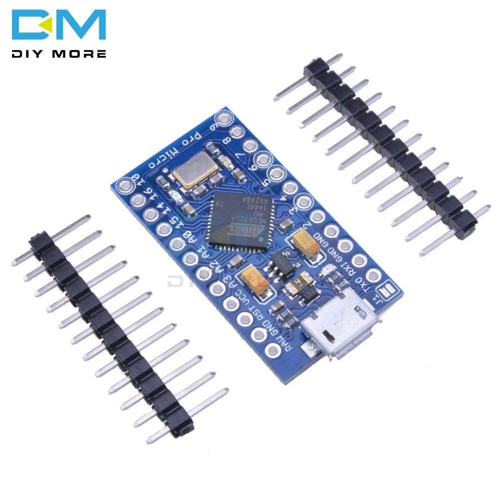 

Pro Micro ATmega32U4 3.3V 16M 16MHz Replace ATmega328 For Arduino Pro Mini With 2 Row Pin Header For Leonardo Mini Usb Interface