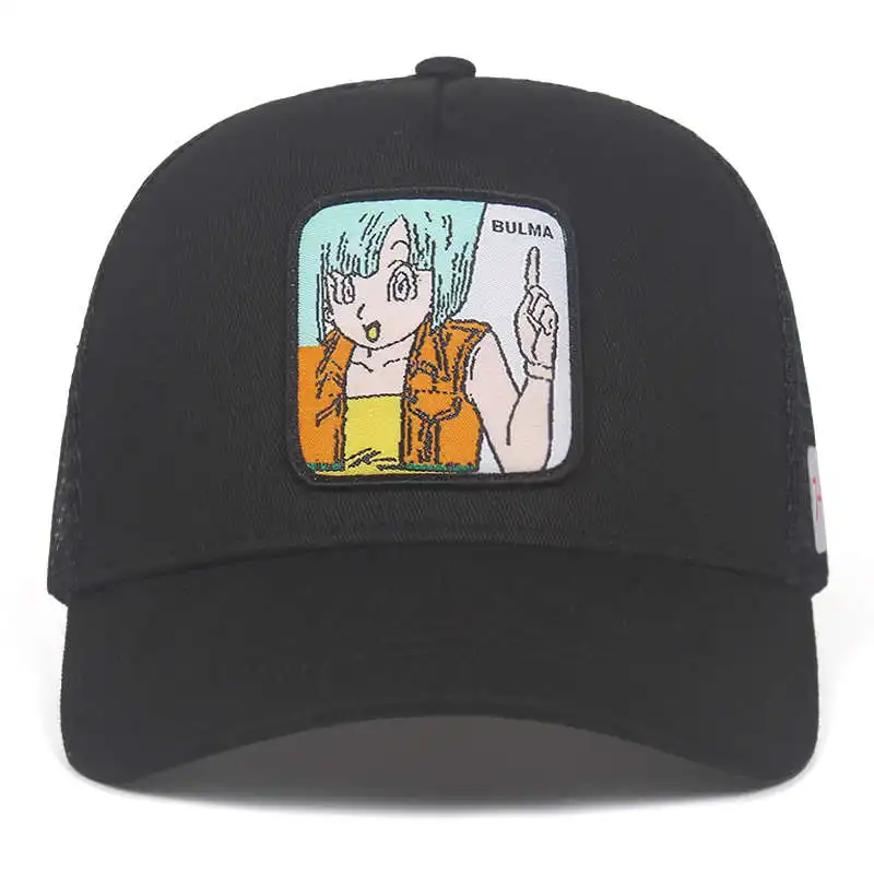 Бренд Dragon Ball Z Goku VEGETA MAJIN Snapback оберточная Стеклопластиковая Мужская и Женская Хип-хоп шляпа для папы грузовая сетчатая шапка дропшиппинг - Цвет: BULMA