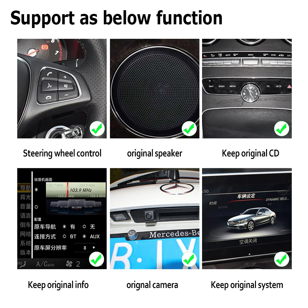 Clearance 10.25" Android Multimedia Player Stereo Display navigation GPS For Mercedes Benz C Class 2015 206 2017 2018 2019 NTG 3