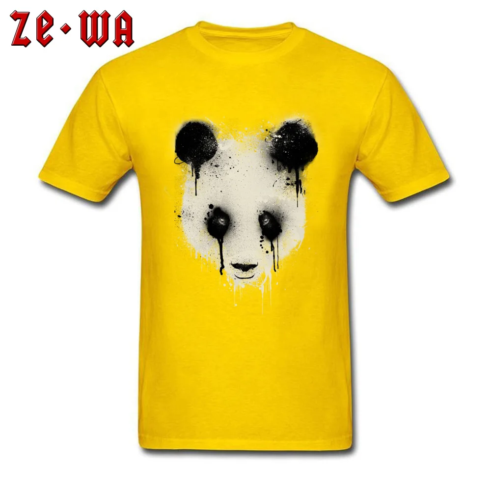 Panda Drip 100% Cotton T-shirts for Men Short Sleeve Customized Tops Shirts Rife Summer Round Collar Tee-Shirt Fashionable Panda Drip yellow