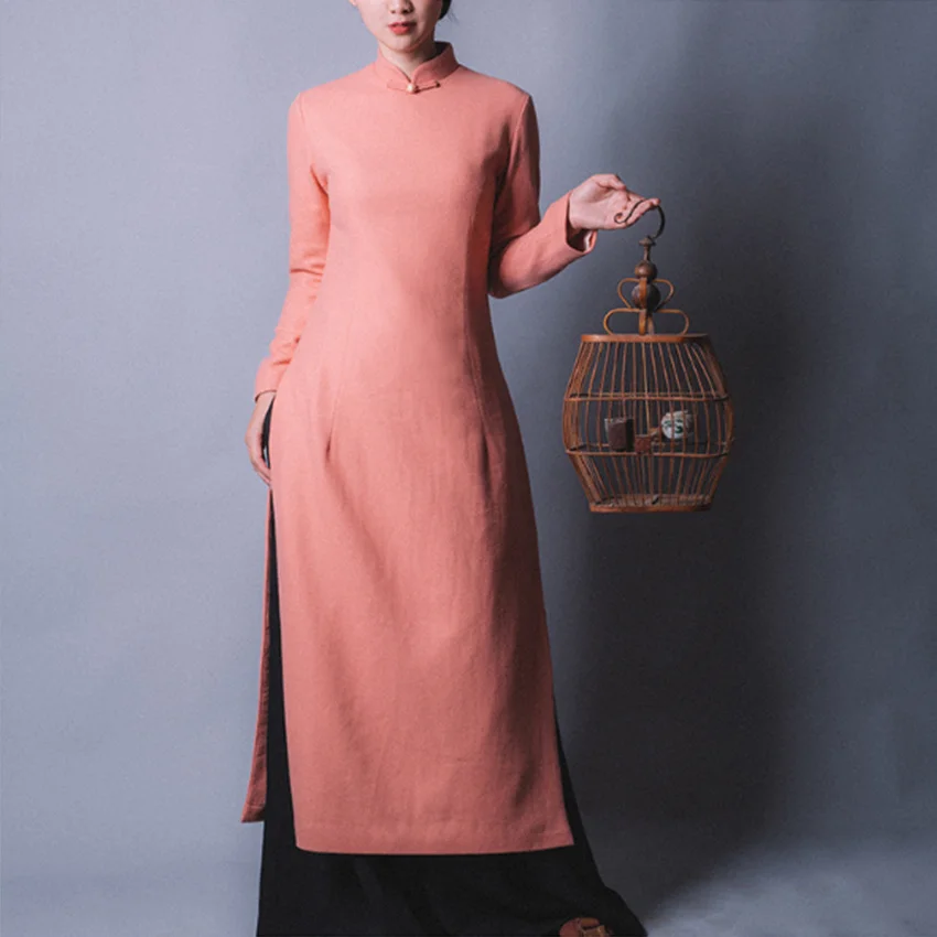 TaFiY Vestidos 2017 зимние платья для женщин Ретро стиль воротник стойка одноцветное