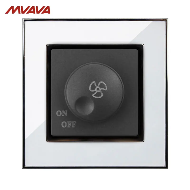 

Free Shipping,Manufacturer, MVAVA Ceiling Fan UK/EU Dimmer Switch 110-250V Speed Control Turn ON/OFF Rotate Luxury Mirror White