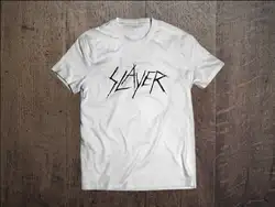 SLAYER мужская белая футболка с металлическим ремешком вентилятор Футболка с рок-группой классная забавная футболка мужские футболки