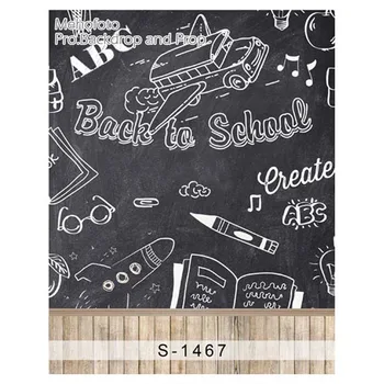 

Photographic background Wooden pen books school bus newborn vinyl backdrops lovely princess interesting wood S-1467