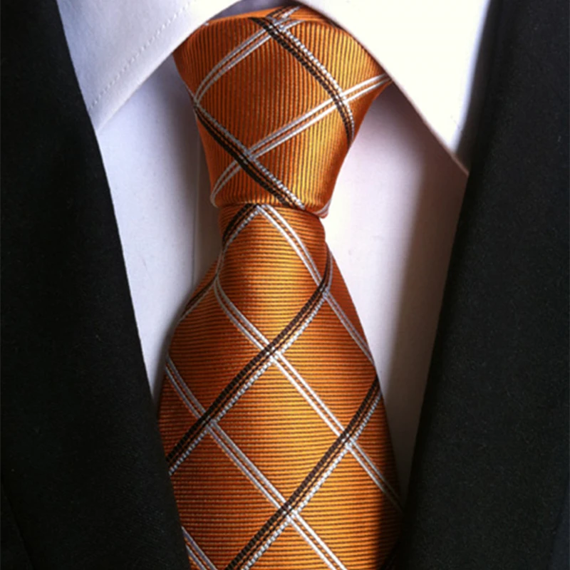 Новые классические синие и золотые полосатые Мужские галстуки Тканые