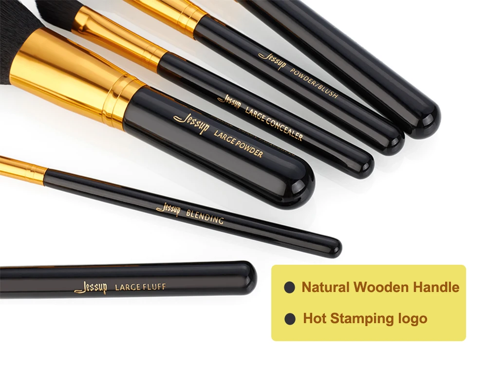 Pincéis de Maquiagem Conjunto de Pincéis de Maquiagem Beleza em pó Jessup Conjunto Maquiagem Cosméticos Fundação Eyeshadow Delineador Lábio Escova Ferramenta Preto - Ouro 15 Pçs de 4 High Quality Beleza e saúde