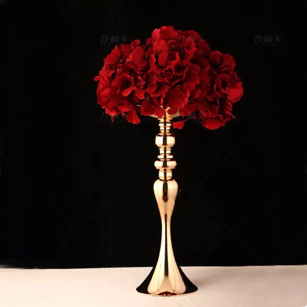 002 french gold Metal Candle Holders Stand Flowers Vase Candlestick As