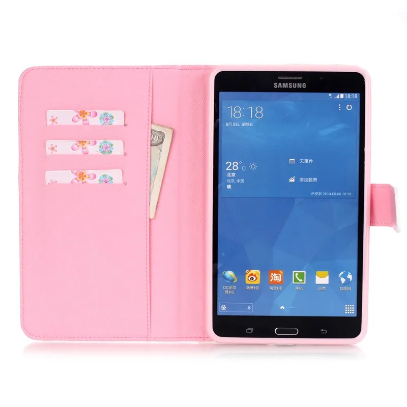 Smart Case For Samsung Galaxy Tab 4 7.0 T230 T231 T235 Cover Cartoon Tower PU Leather Silicone Stand Wallet Flip Tablet Cases  (23)