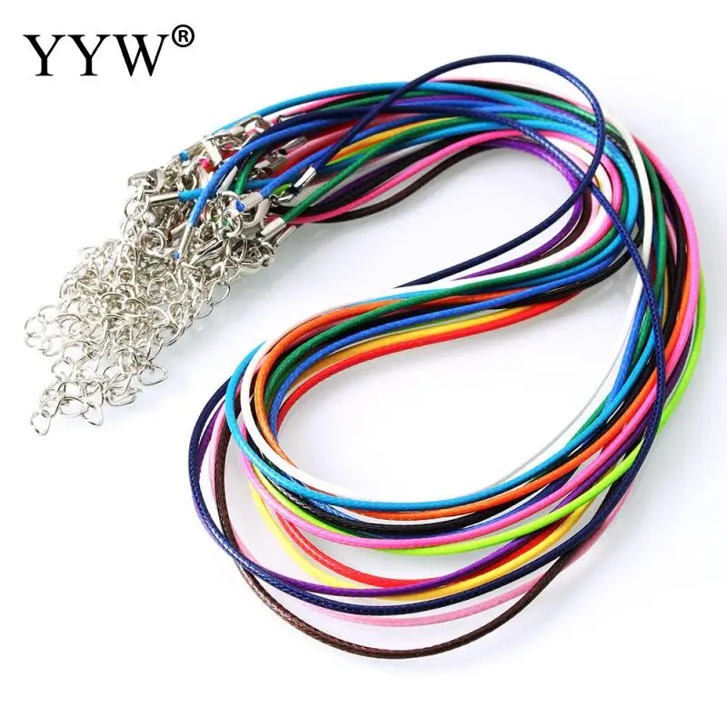 10strands/lot Waxed Nylon Cord Necklace Lobster Clasps 1.5mm Cotton