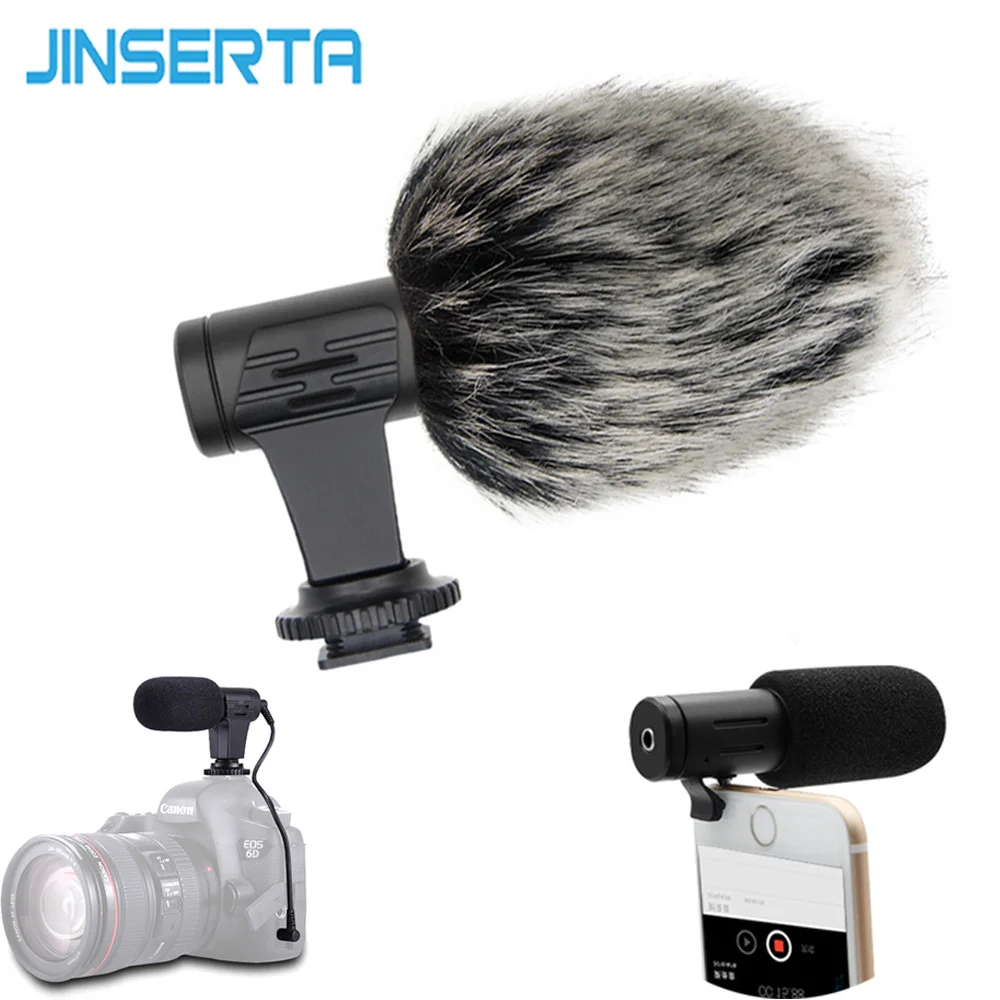 JINSERTA микрофон для зеркальной цифровой записи видео микрофон Youtube блог запись микрофоны с 3,5 мм разъемом для sony iPhone HuaWei DSLR