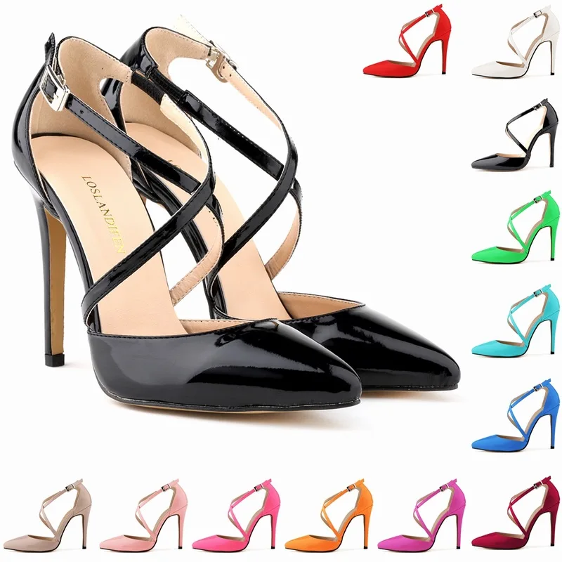 

Sexy Women Red Wedding Shoes Peep Toe Stiletto High Heels Shoes 11CM Thin Heels Woman Sandals Black Red Nude Big Size 35-42