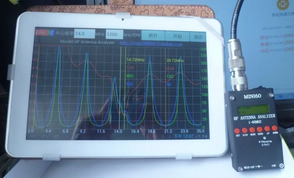Sark100 HF ANT SWR антенна анализатор метр + батарея Bluetooth Android программное