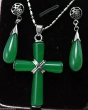 Замечательное слово драгоценный камень с зелёными камнями Цепочки и ожерелья серьги комплект прекрасные женские серебряные украшения