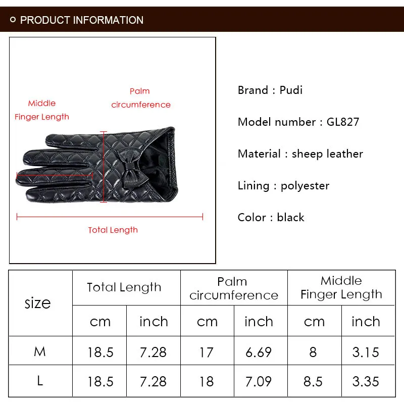 PUDI GL827 женская натуральная кожа перчатки Натуральная овечья кожа новый бренд модная зимняя одежда осень Перчатки