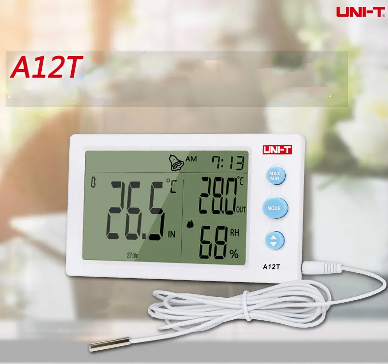 

UNI-T A12T/A10T Digital Thermometer Hygrometer temperature Humidity Meter Alarm Clock Weather Station Indoor Outdoor instrument
