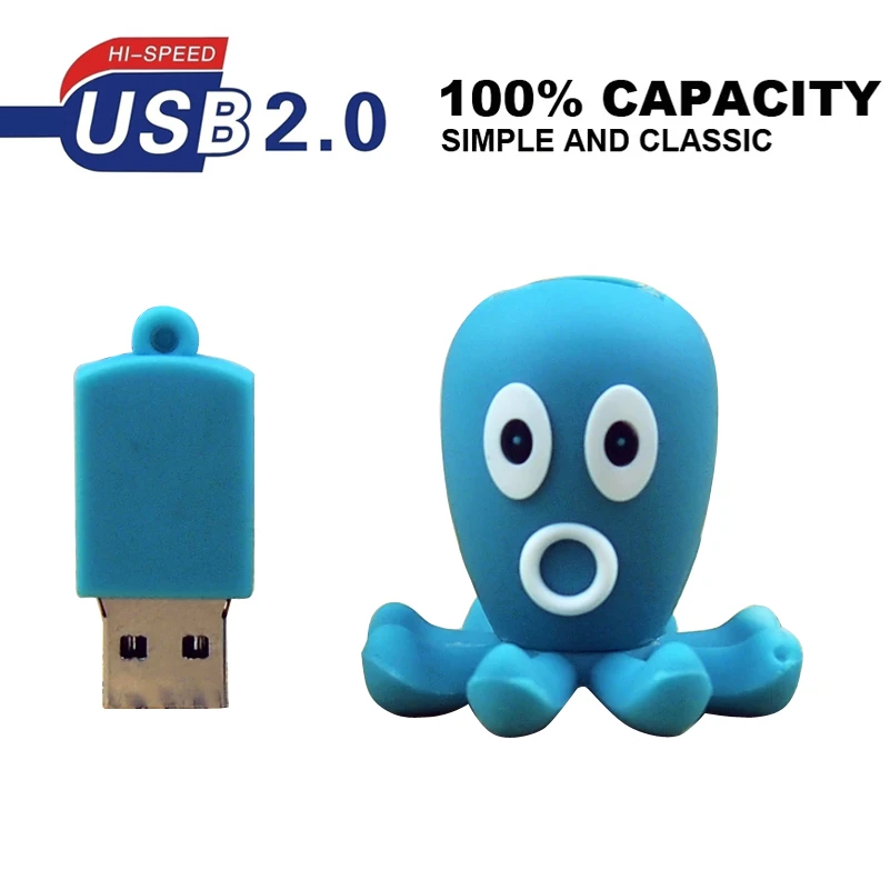 Креативный USB 2 0 мультяшный осьминог флэш накопитель 4 ГБ 8 16 32 памяти диск Флешка