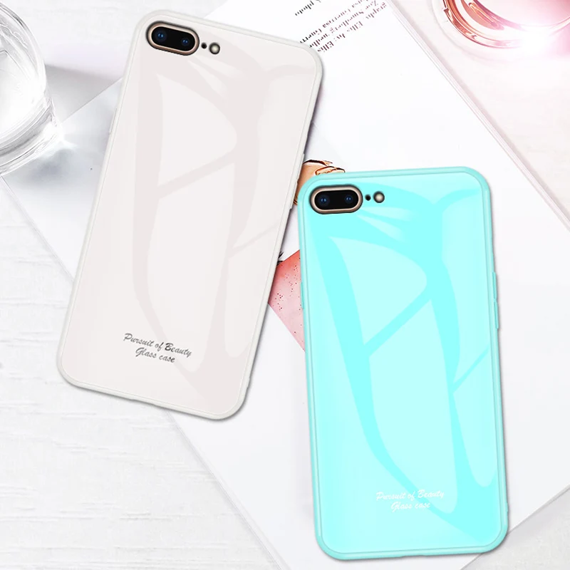

Luxury lens solid color glass case For iphone X XS 7 8 plus case For iphone 6 6S plus XR XS MAX ultra-thin PC glass Cover