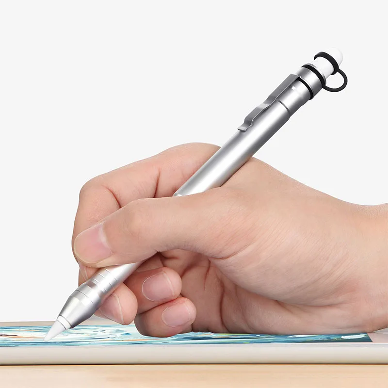 

Slim Aluminum Alloy Case Retractable Tip Protection Built-in Clip Cap Holder for iPad Pro for Apple Pencil r20
