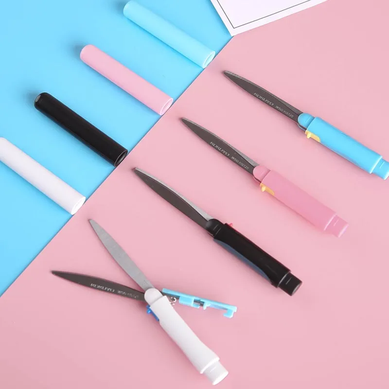 

1PCS Kawaii Mini Japan KOKUYO Paper Scissors Pen Type Portable Craft Kid Safety Foldable Sissors Stationery WSG-HS320