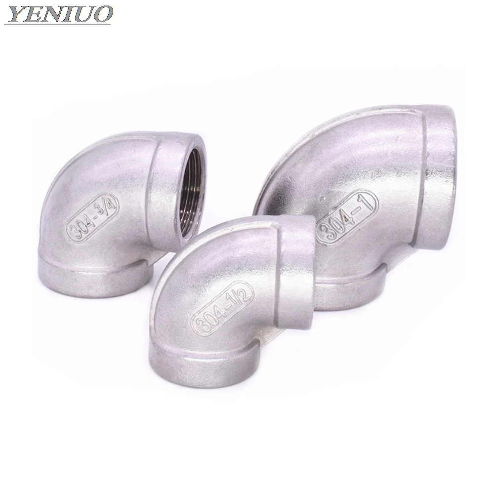 

New 1/8" 1/4" 3/8" 1/2" 3/4" 1" 1-1/4" 1-1/2" BSP Elbow 90 Degree Angled Stainless Steel 304 Female Threaded Pipe Fitting