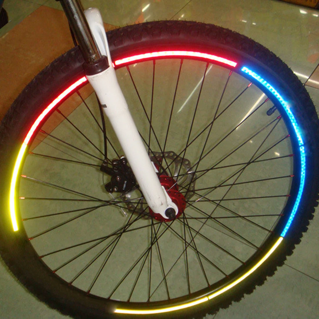 Bicycle reflector 8pcs/pack Fluorescent MTB Bike Bicycle Sticker Cycling Wheel Rim Reflective Stickers Decal Accessories