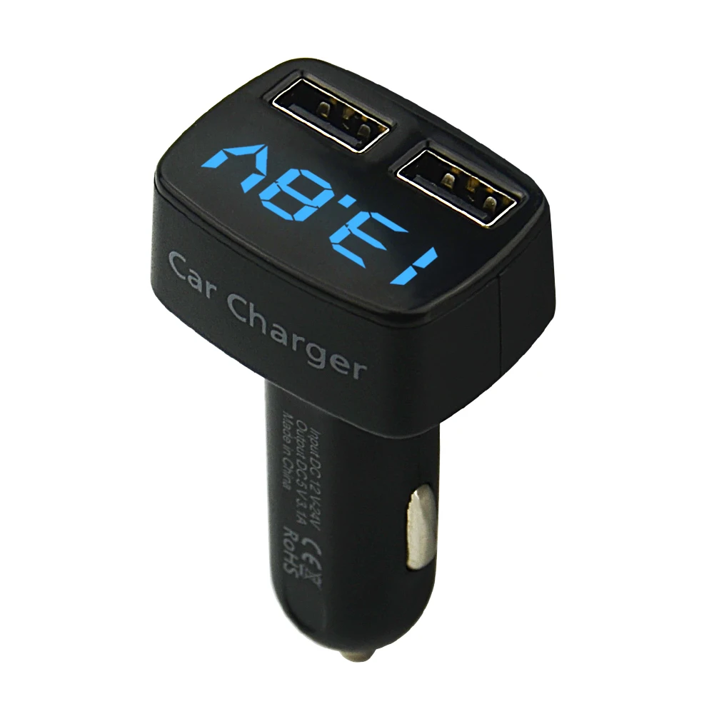 Автомобильное зарядное устройство EC2 USB Вольтметр термометр цифровой дисплей