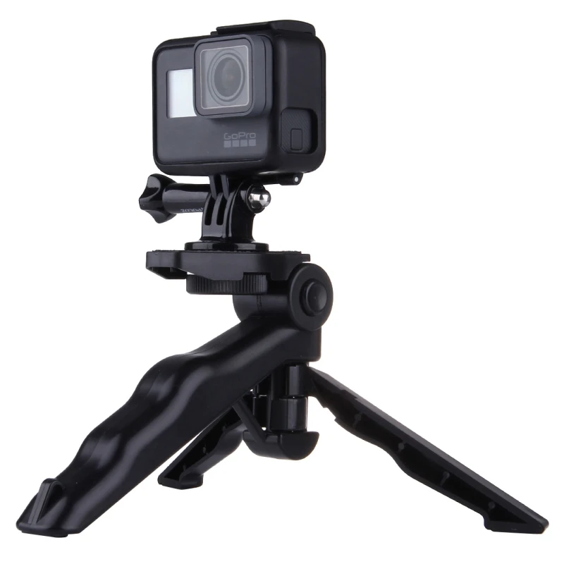 Universal Mini Gopro Tripod Mount 1/4 Screw Desktop Handle Stabilizer Portable Folding Stand for Canon Nikon Camera DV Camcorder