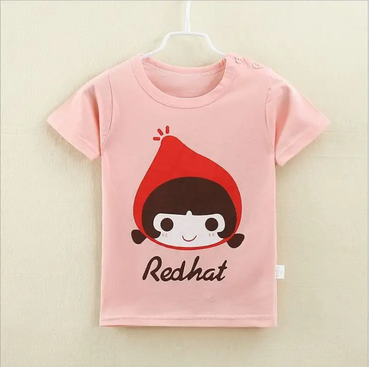 Girls & Boys Short Sleeve T-shirt Baby Kids Unisex Cartoon Cotton Tops Tee Shirt