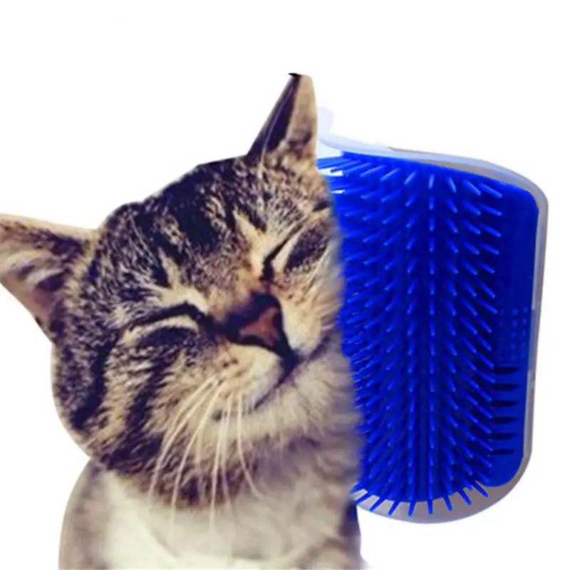 Pet Cat Grooming Brush Self Groomer Corner Wall Cat Massage With Catnip