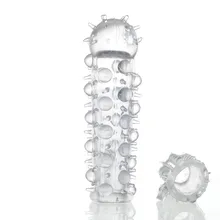Crystal Skin Textured Penis Extension Sleeve ,Finger Condoms,Jelly Extender,Adult Sex Toys, Sex Products