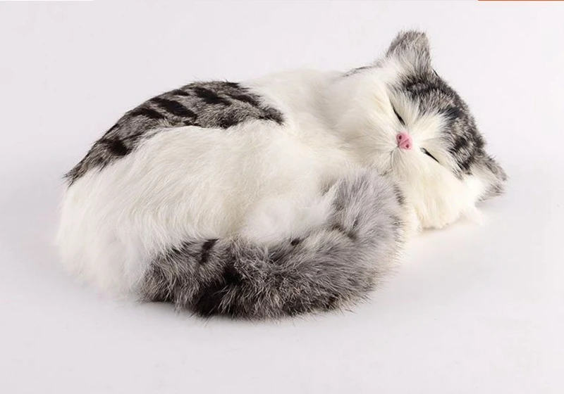 Dorimytrader Pop Plush Simulation Cat Toy Lifelike Lovely Realistic Pets Cat Doll Decoration for Car Gift 27x18x10 DY80005 (12)_1