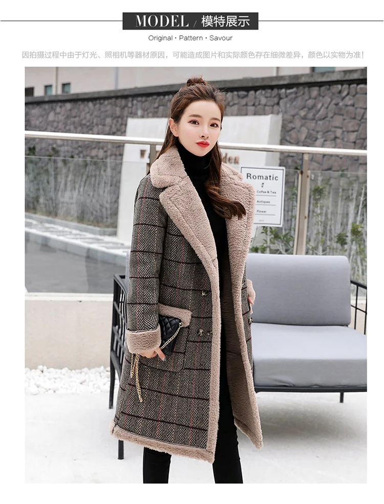 Повседневное плотное хлопковое Женское зимнее пальто из искусственной овечьей шерсти модное Фланелевое женское теплое шерстяное длинное пальто