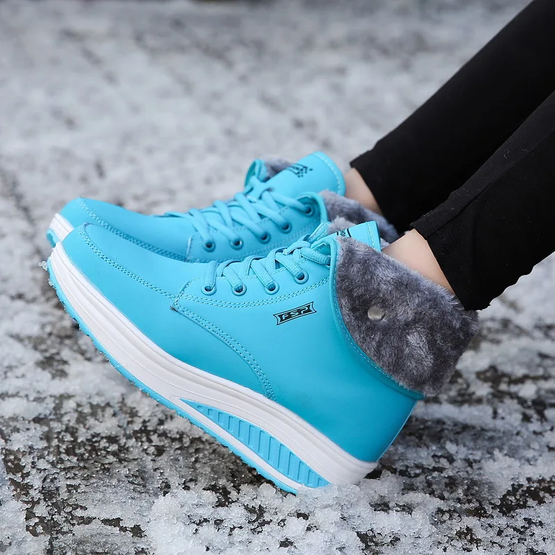 Fashion-Fur-warm-ankle-boots-women-Lace-up-Short-Plush-female-snow-boots-PU-leather-Platform