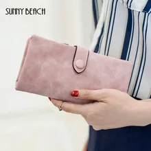 Солнечный пляж нубук кожаный кошелек женские кошельки кошелек женский портмоне клатчи женский держатель для карт кошелек розовый