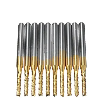 

BHTS-10Pcs 2mm 1/8 inch Shank Engraving Bit Carbide End Mill CNC Cutter Tool