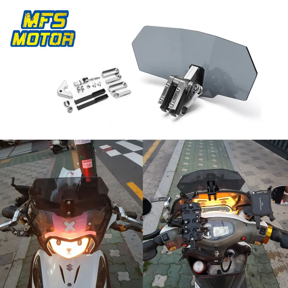 

MFS Universal Adjustable Airflow Windscreen Motorcycle Accessories For Triumph Suzuki Yamaha Honda Kawasaki KTM Windshield