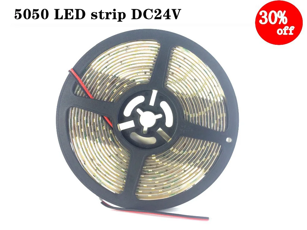

BSOD DC 24V 5050 LED Strip Waterproof IP65 White/ Warm White 60LED/M 5M LED Flexible String Super Brightness Tape With 3M