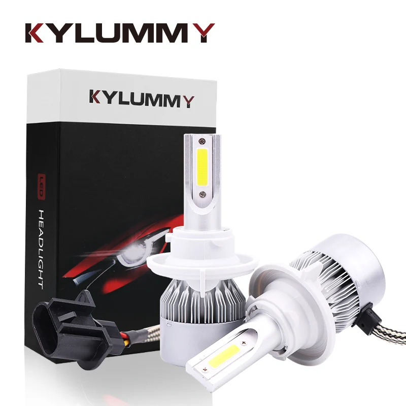 KYLUMMY Car H13 LED Headlight Bulbs H1 H4 H7 H8 H27 All Model 12v 6000K 8000Lm Turbo COB Lights Automobile Front Headlamp | Автомобили и